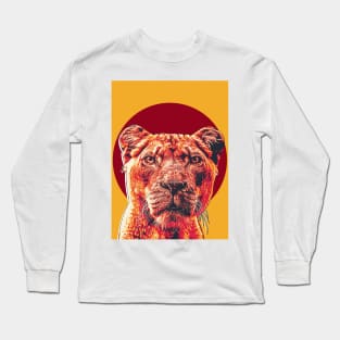 Angry Lionesses Retro Art Long Sleeve T-Shirt